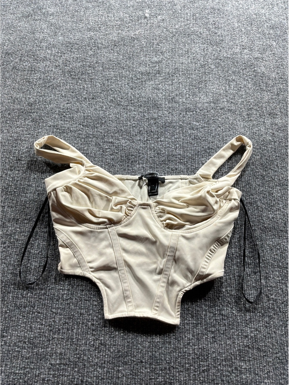 Forever 21 Cream Women's Crop Top, Size Small